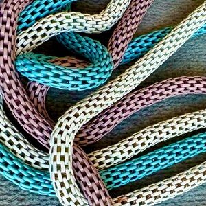 3 FOR $30: Multicolor Woven Chain Necklace set